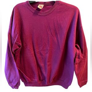Vintage 90s Burgundy Hanes HerWay Crew Sweatshirt.   New Without Tags.  Large.